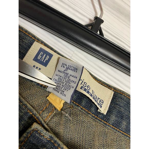 Gap low rise flare stretch jeans in dark wash size 10 y2k preppy - Picture 5 of 5